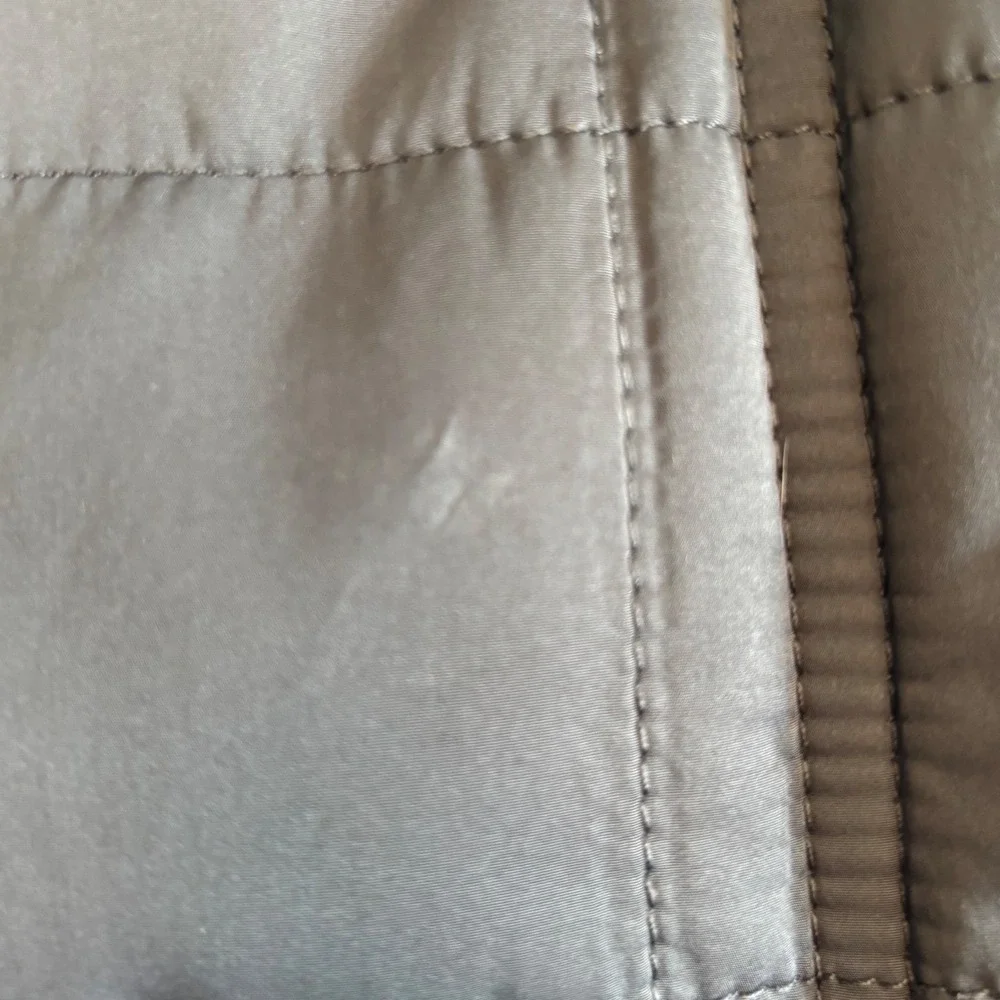 Banana Republic Mens XL Quilted Field Jacket Gray Double Breasted Puffer Coat